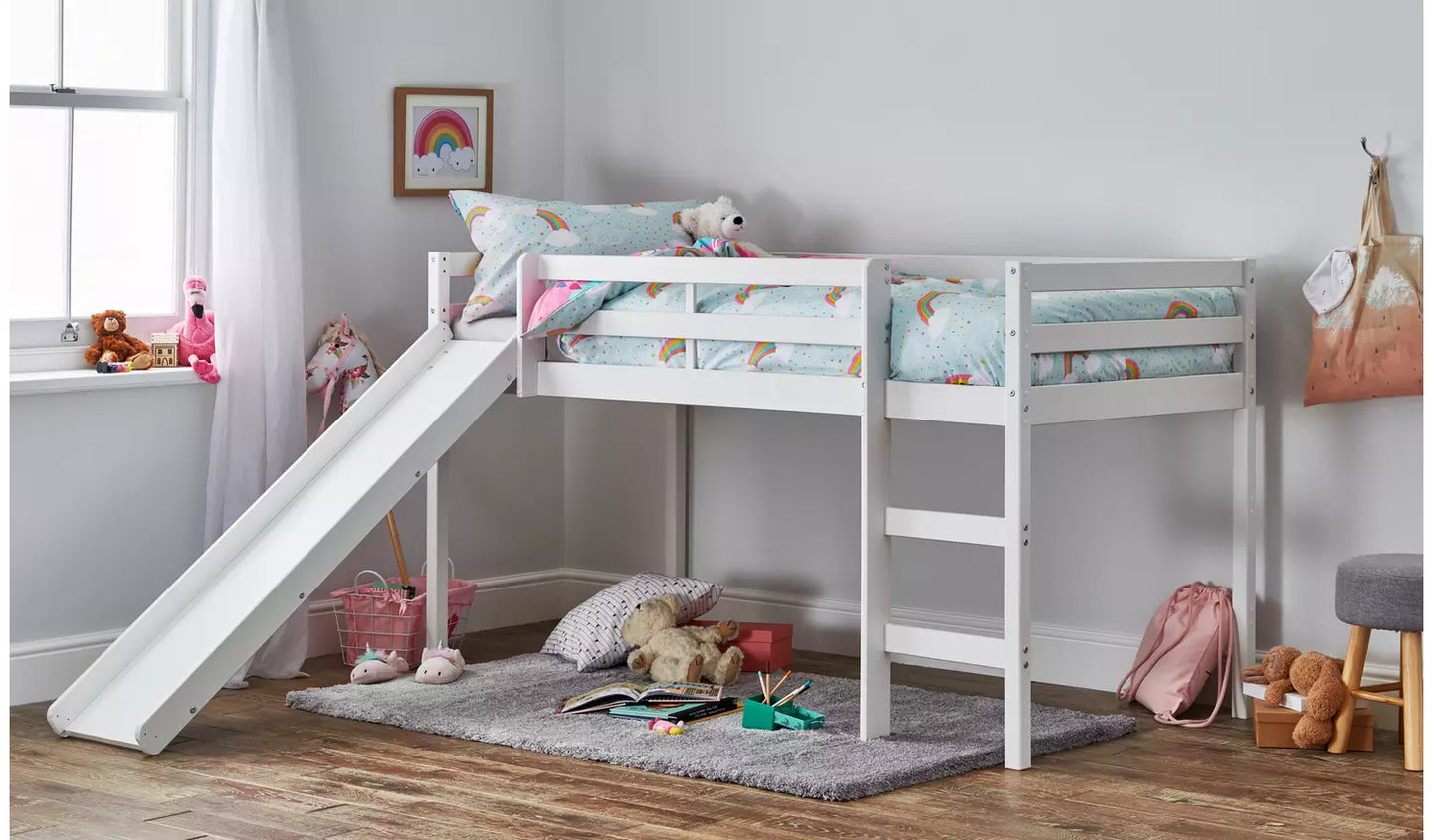 Kaycie Mid Sleeper with Slide - White